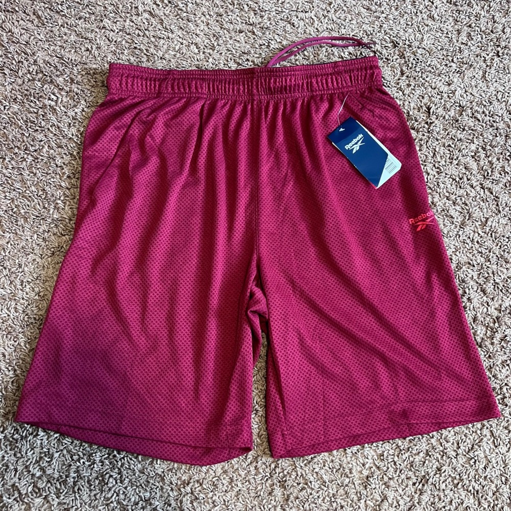 Reebok Mens Open Shot Basketball Shorts Garnet Red REM211SH30051 Size L 9 Inseam